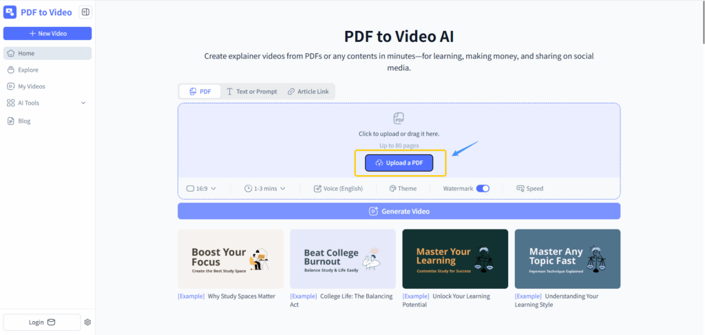 How to Turn PDF into Video Step by Step: Step 1