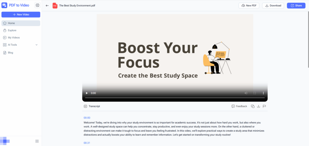 Step 3 — Create AI Video From Script in Just 2 Minutes