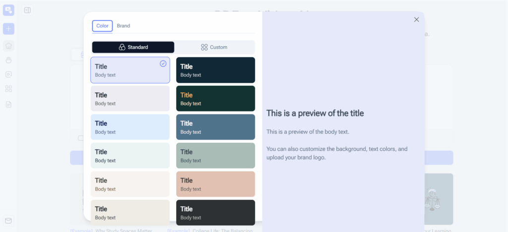 Step 2: Choose Layout, Size, and Timing
